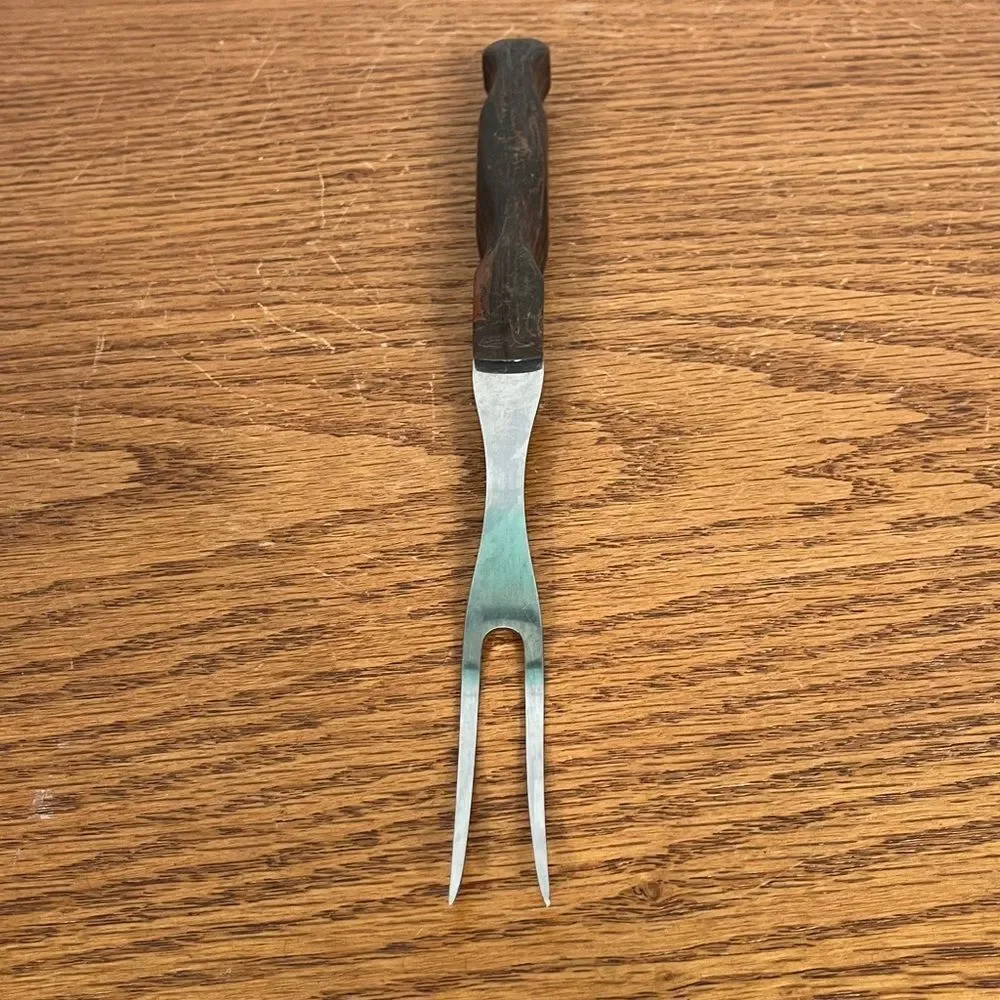 Cutco Vintage Carving Fork No 1026 Classic Brown Wood Handle Made in USA